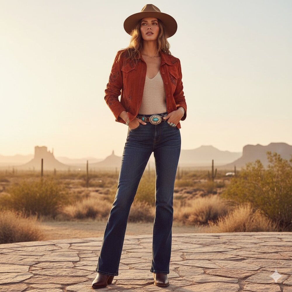 Double D Ranch Rust Orange Suede Embroidered Western Jacket S Cowgirl Roundtop